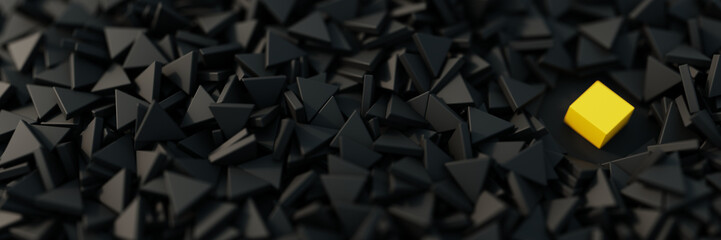 Feeling different; quality, human value and teamwork concepts. Original 3d rendering.