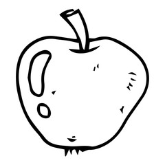 Apple icon. Vector illustration of an apple. Hand drawn apple with a sprig.