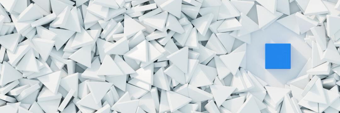 Feeling different; quality, human value and teamwork concepts. Original 3d rendering.