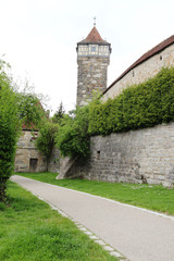Fototapeta na wymiar A tower in Rothenburg ob der Tauber, Germany