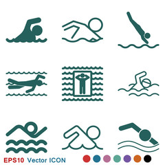 Swimming icon vector sign symbol for design