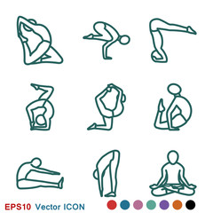 Yoga Fitness Icon vector sign symbol for design