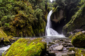 Waterfall Savegre River, Los quetzales national park San Gerardo de Dota, Costa Rica