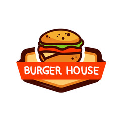 burger tasty emblem design isolated vector illustration