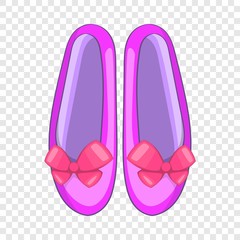 Shoes with a bow icon. Cartoon illustration of shoes with a bow vector icon for web design
