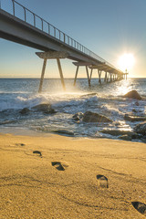 maritime bridge at sunrise