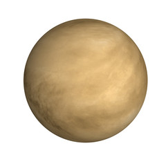High detailed Venus planet of solar system with atmosphere isolated on white. Science fiction. Elements of this image were furnished by NASA.