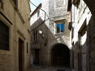 Zadar city ancient mediterranean architecture street view