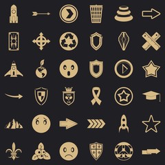 Brand name icons set. Simple set of 36 brand name vector icons for web for any design