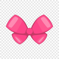 Pink bow icon. Cartoon illustration of pink bow vector icon for web design