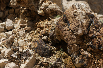 Bright and high contrast rocky stones at the marina in Croatia