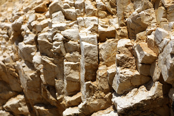 Bright and high contrast rocky stones at the marina in Croatia