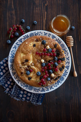 Pie with berries and honey