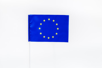 Flag of European Union on white background top view