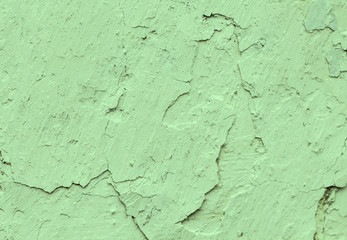 Old concrete green  walls with cracks  background paint, workpiece for design, copy spase