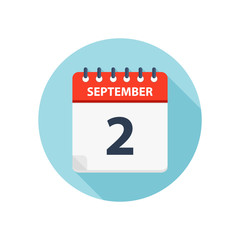 September 2 -  Calendar Icon - Round Calendar design template