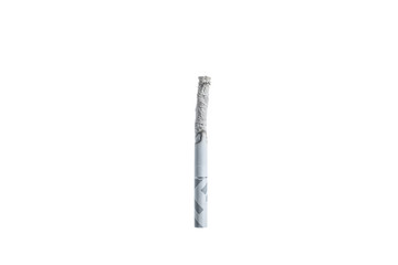Cigarette, Tobacco , Closeup white filter cigarette isolated on a white background with ash, One Cigarette , Single Cigarette.