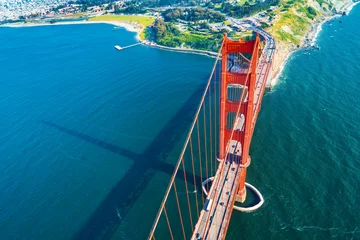 Cercles muraux Pont du Golden Gate Aerial view of the Golden Gate Bridge in San Francisco, CA