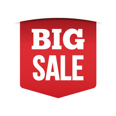 Red banner big sale Isolated on white background, for your design web site and branding banner.