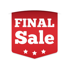 Red banner final sale Isolated on white background, for your design web site and branding banner.