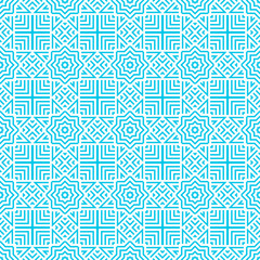 Blue and white pattern with simple geometric ornament