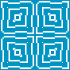 Blue and white pattern with simple geometric ornament