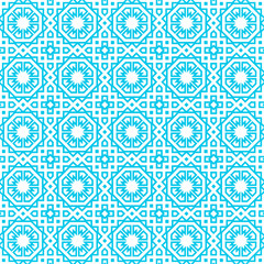 Blue and white pattern with simple geometric ornament