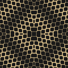 Gold and black vector halftone texture. Abstract geometric seamless pattern