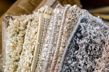 Carpets folded in a store