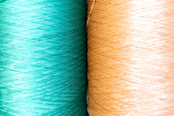 thread textile background. Colorful fabric texture