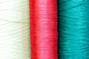 thread textile background. Colorful fabric texture