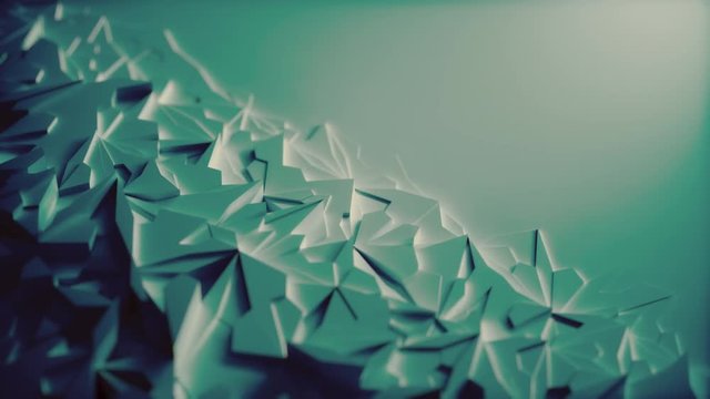 Background with 3d lowpoly Blue ice block and blank space perfect for your titles, text, presentation projects, smooth animation, 4k, diagonal blue color
