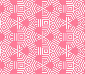 Pink and white pattern with geometric simple design, texture for girl