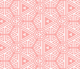 Pink and white pattern with geometric simple design, texture for girl