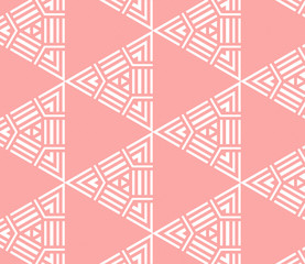 Pink and white pattern with geometric simple design, texture for girl