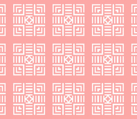 Pink and white pattern with geometric simple design, texture for girl
