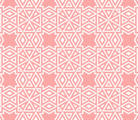 Pink and white pattern with geometric simple design, texture for girl