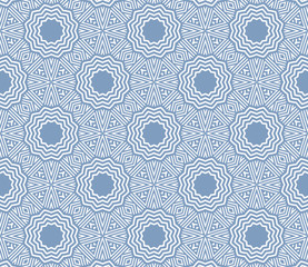 Blue and white pattern with geometric ornament