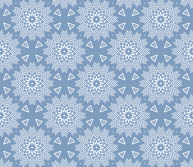 Blue and white pattern with geometric ornament