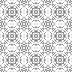 Poster Grey and white pattern with geometric ornament © AnaMaria