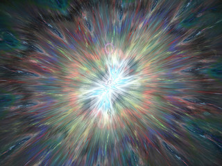 Abstract Rainbow Illustration - Soft Iridescent Colorful Cloud of Brilliant Energy, Glowing Plasma. Smoke, Energy Discharge, Digital Flames, Artistic Design