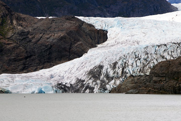A close look of the Mendenhall glacier in Juneau Alaska