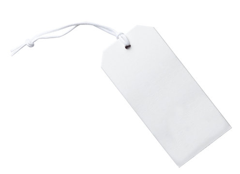 Cardboard tag with space for text on white background