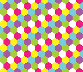 Seamless colourful hexagonal honeycomb pattern background