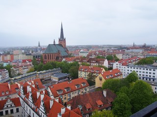 Fototapeta premium bird view of szczecin (rebuilt) old town, Poland