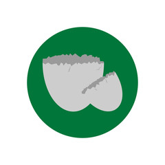 Broken eggs shells icon.