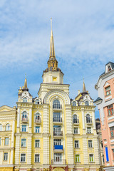 Beautiful houses in elite city district Vozdvizhenka. Kiev, Ukraine