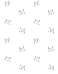 Fototapeta premium Vector seamless pattern of line black flat horse curb bit isolated on white background