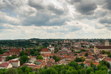 Fototapeta na wymiar The panoramic view of Vilnius