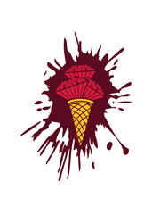 klecks tropfen spritzer eiscreme diamanten rubine edelsteine schmuck teuer reich wertvoll erdbeer eis clipart waffel logo ice cream lecker liebe waffel sommer essen hunger kugel schlecken design